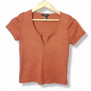 FOREVER 21 Cropped Short-sleeved Top